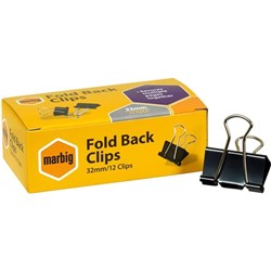 Marbig Foldback Clips 32mm Single